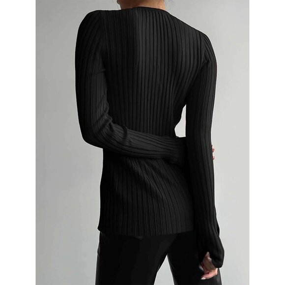 Commense NWT Free Your Mind Long Sleeve Knit Top in Black size XS - Picture 2 of 8